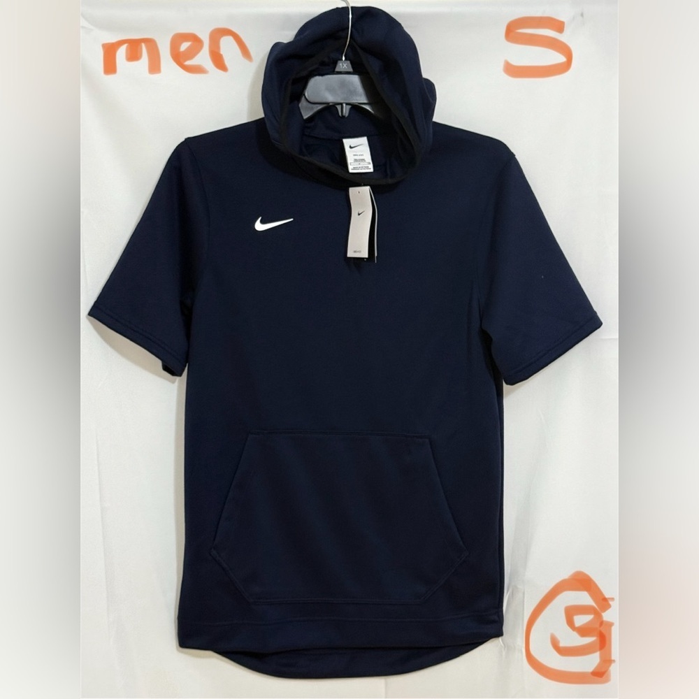 Nike Men's Navy Blue Short Sleeve basketball Hoodie